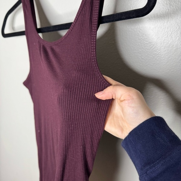 Athleta Essence Ribbed Layering Tank Burgundy - Picture 8 of 10